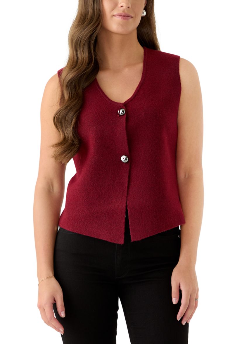 Womens Sweater Vest with Novelty Buttons