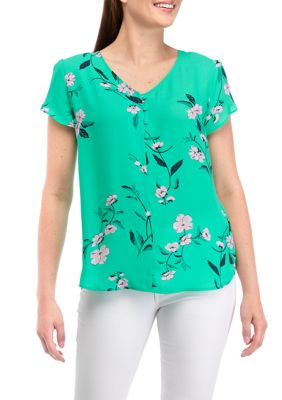 Premise Women's Tulip Sleeve Floral Printed Blouse | belk