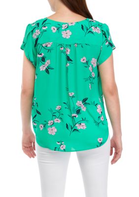 Women's Tulip Sleeve Floral Printed Blouse