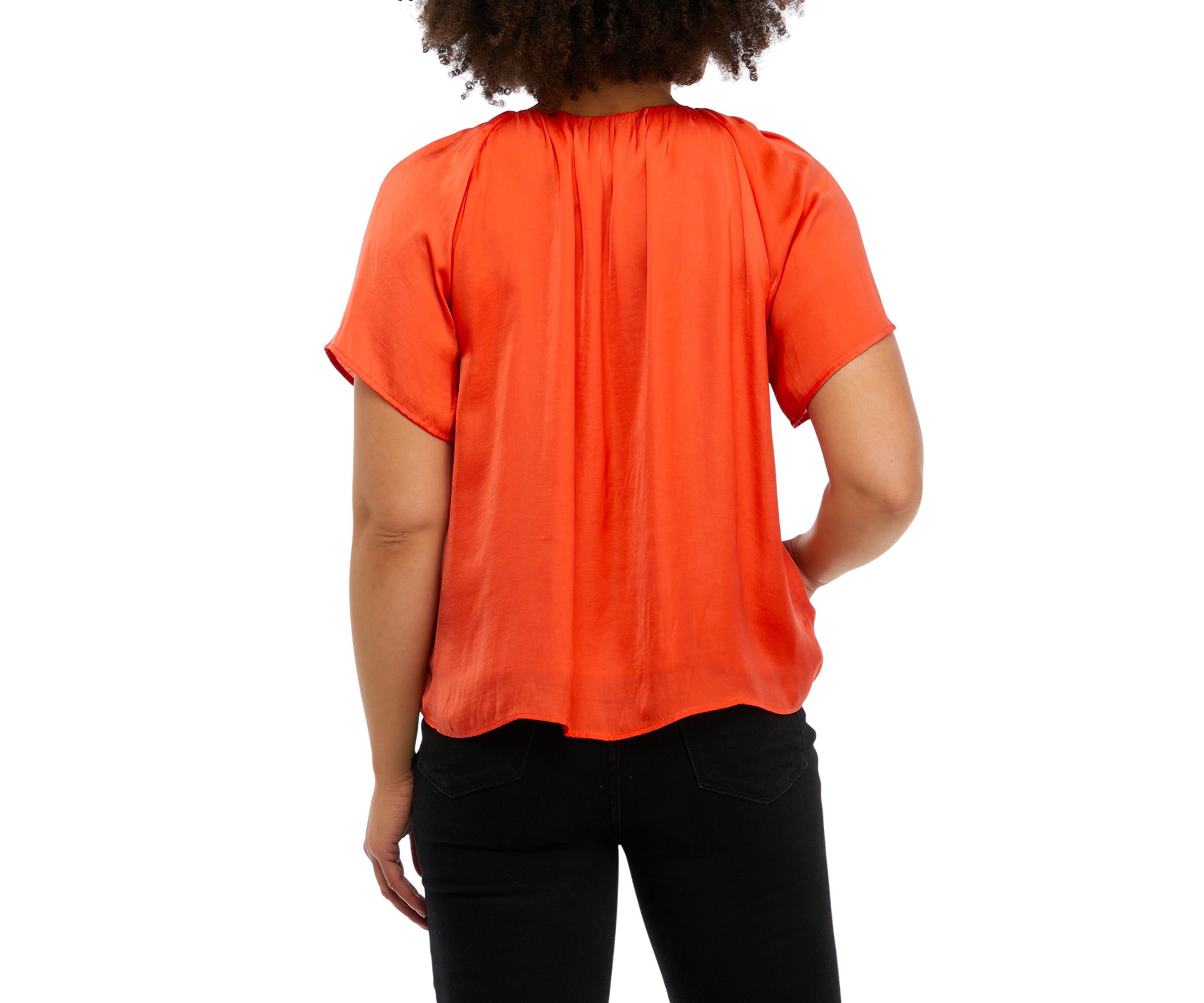 Womens Shirred Neck Blouse