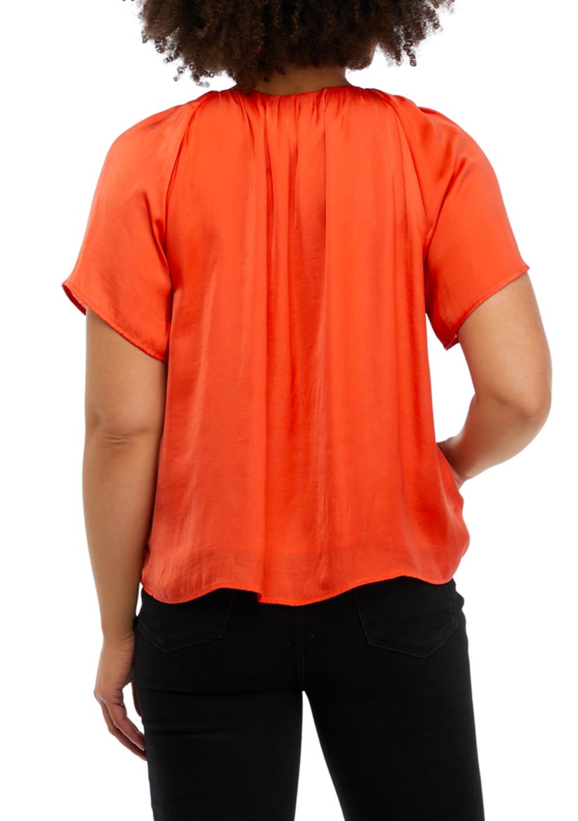 Womens Shirred Neck Blouse
