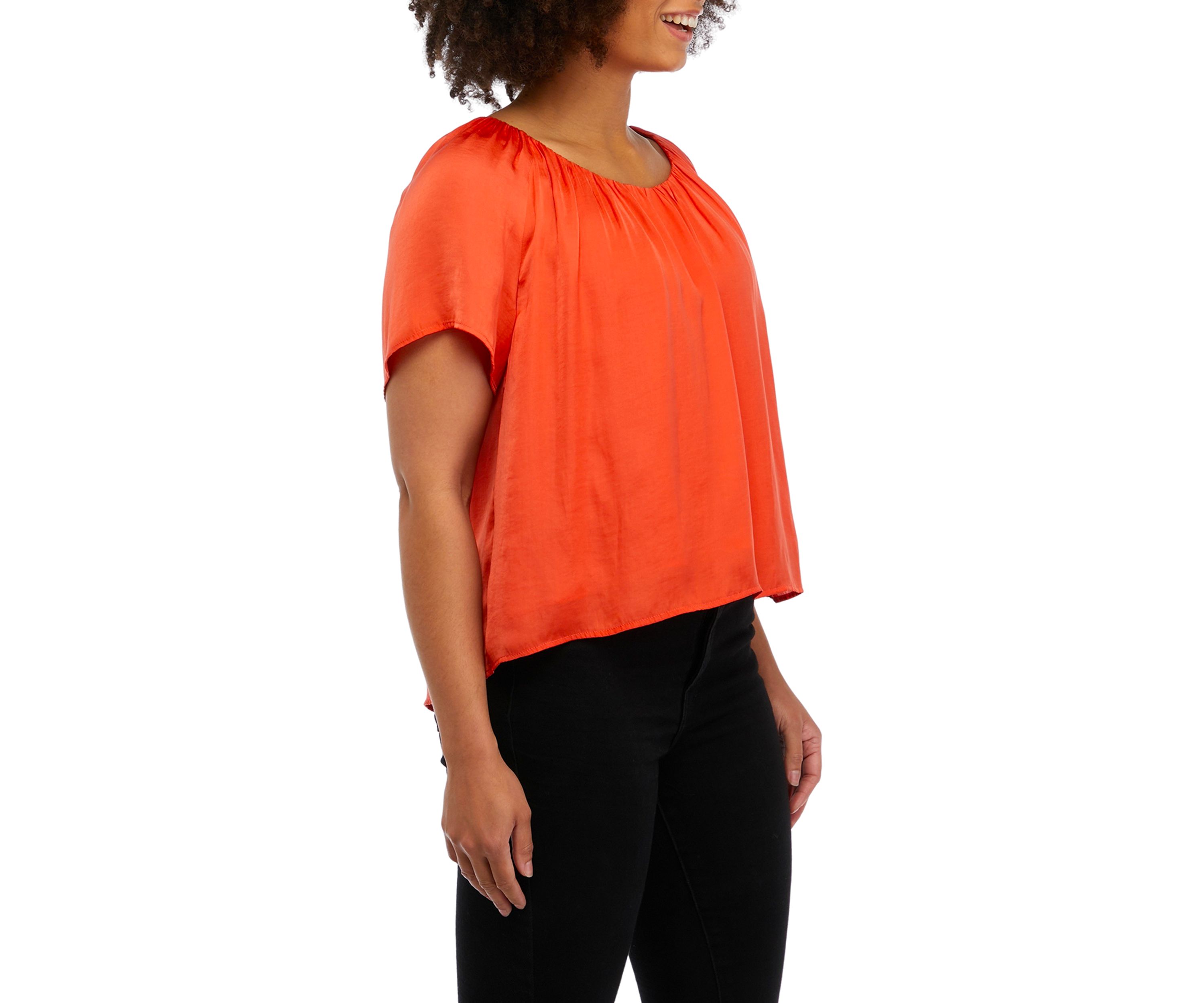 Womens Shirred Neck Blouse