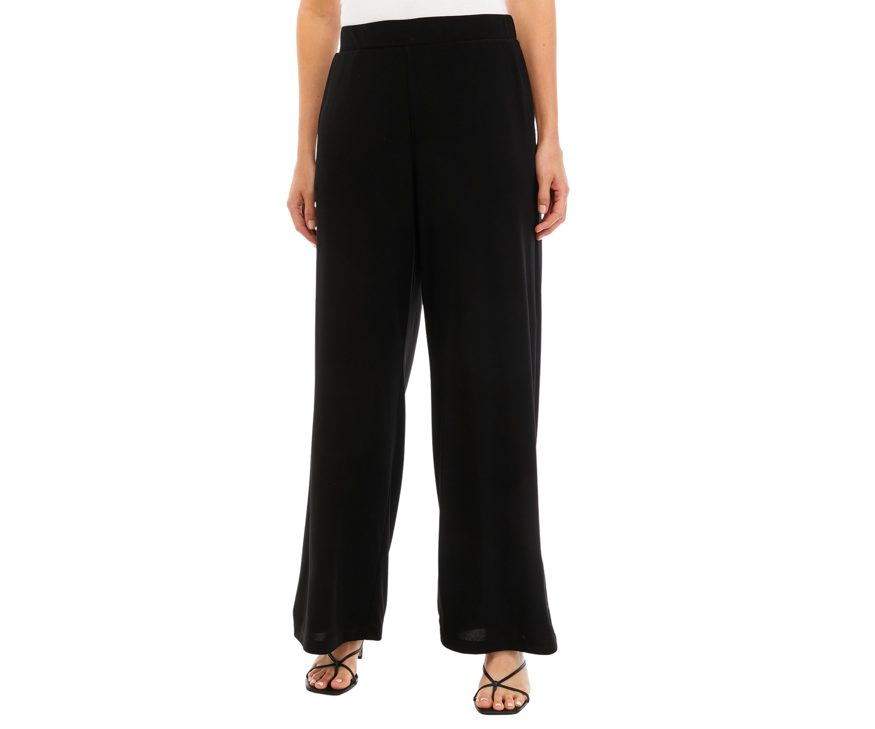 Womens Pull On Knit Crepe Pants