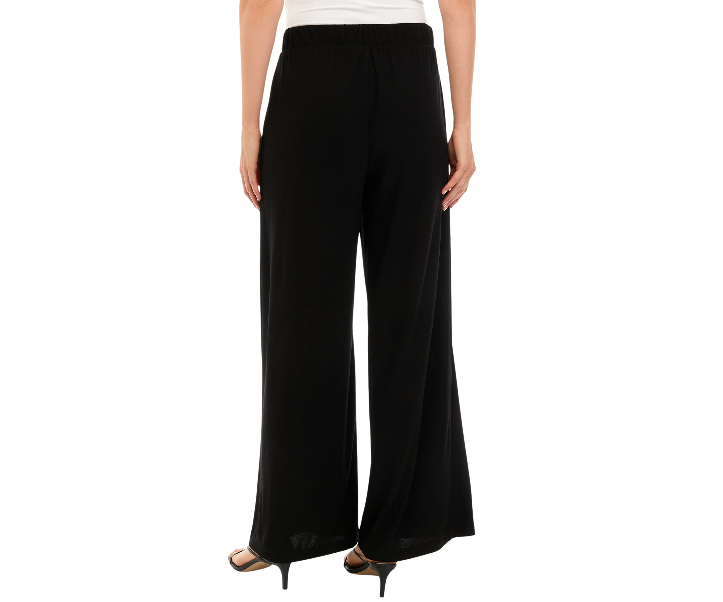 Womens Pull On Knit Crepe Pants