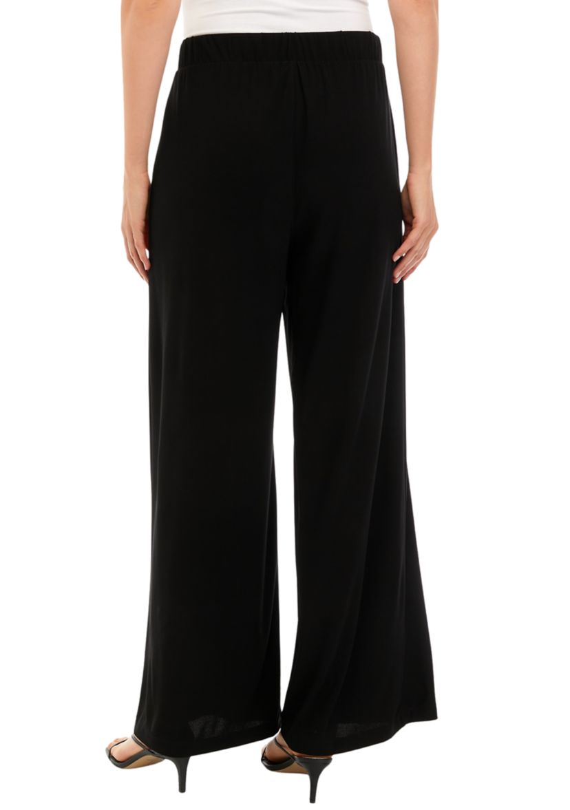 Womens Pull On Knit Crepe Pants