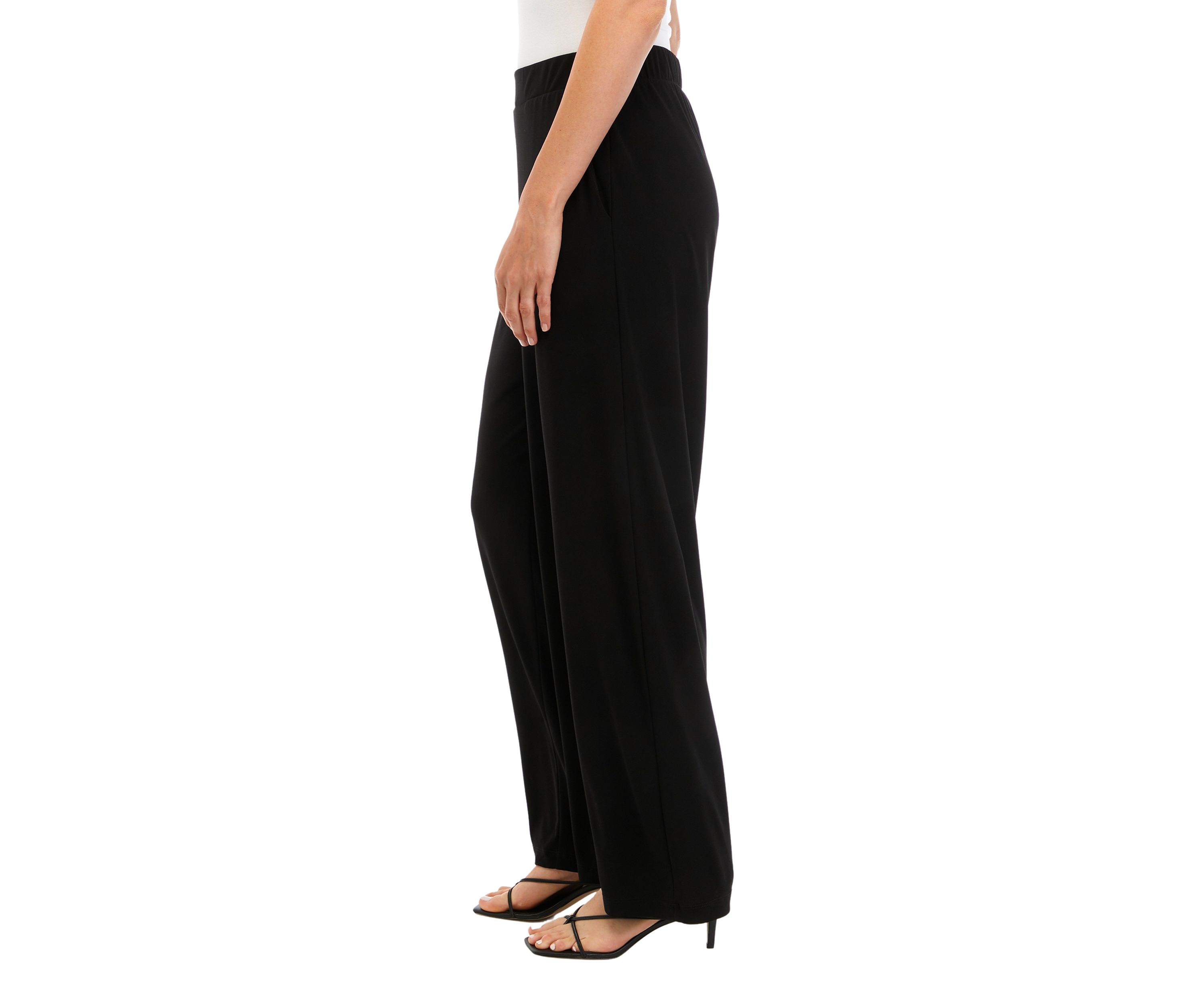 Womens Pull On Knit Crepe Pants