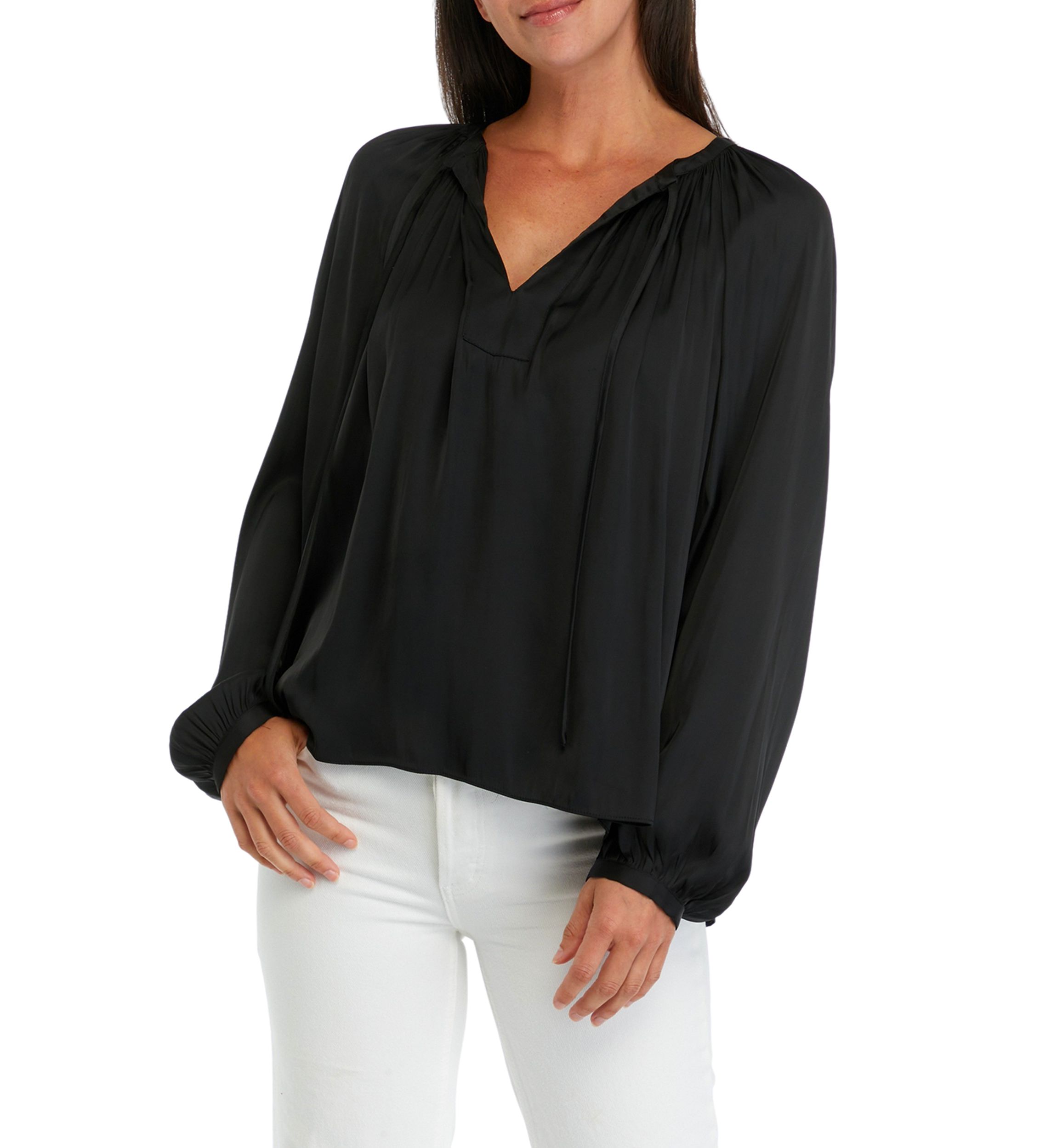 Womens Airflow Tie Neck Top