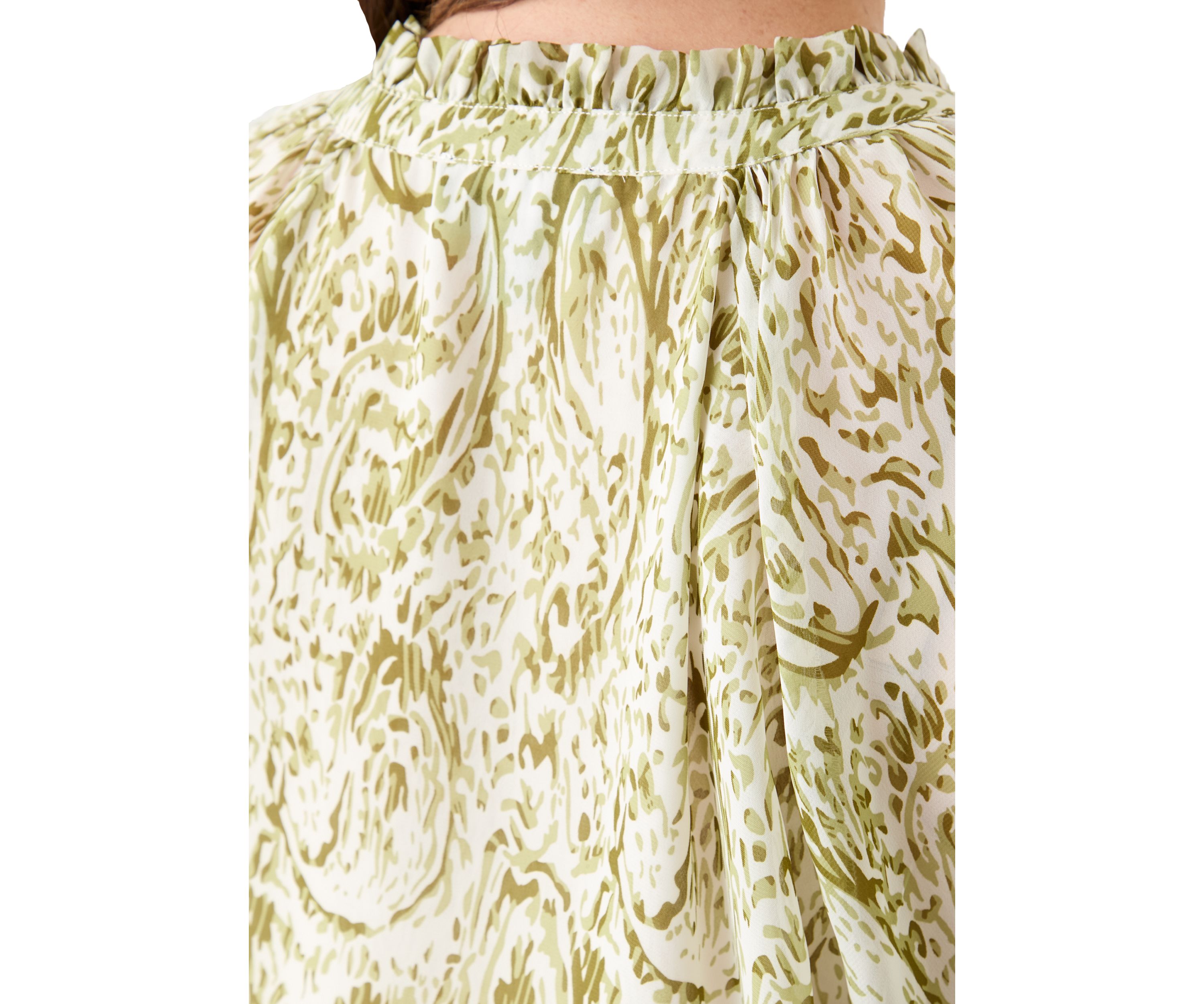 Plus Size Printed Raglan Sleeve Peasant Top