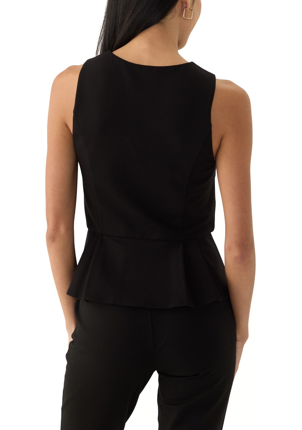 Petite Sleeveless Fully Lined Peplum Top 