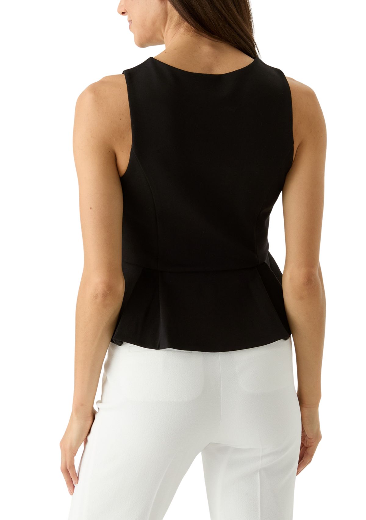 Womens Sleeveless Fully Lined Peplum Top