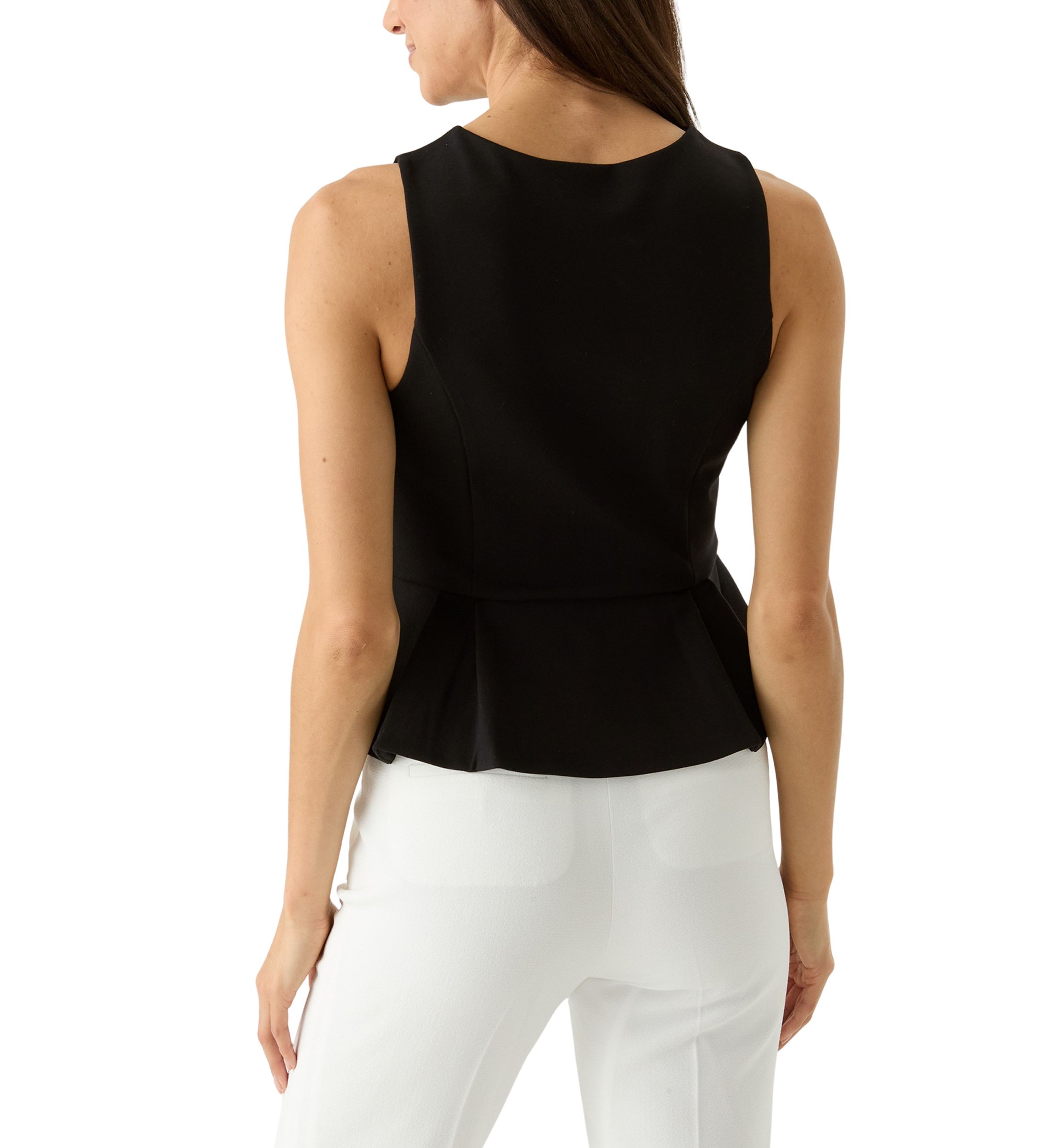 Womens Sleeveless Fully Lined Peplum Top