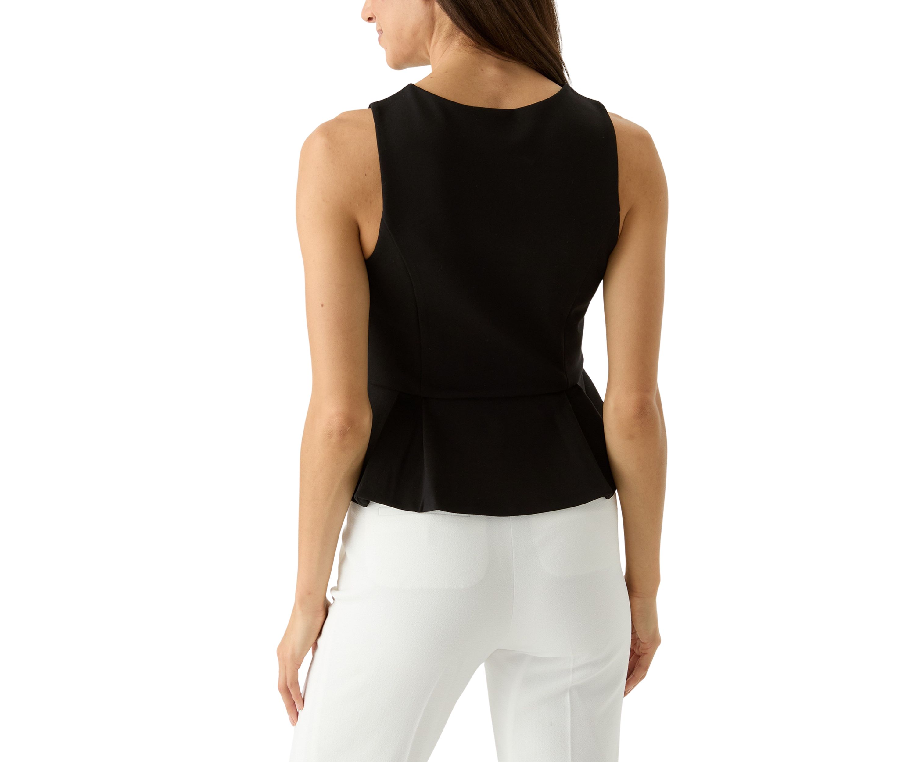 Womens Sleeveless Fully Lined Peplum Top