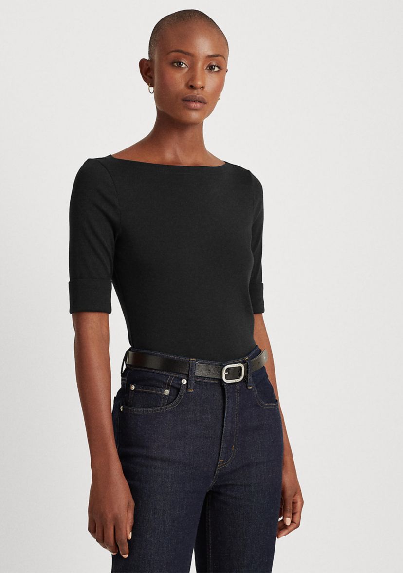 Cotton Boatneck Top