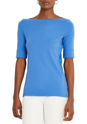 Lauren Ralph Lauren Ribbed Cotton Boat Neck T-Shirt | belk