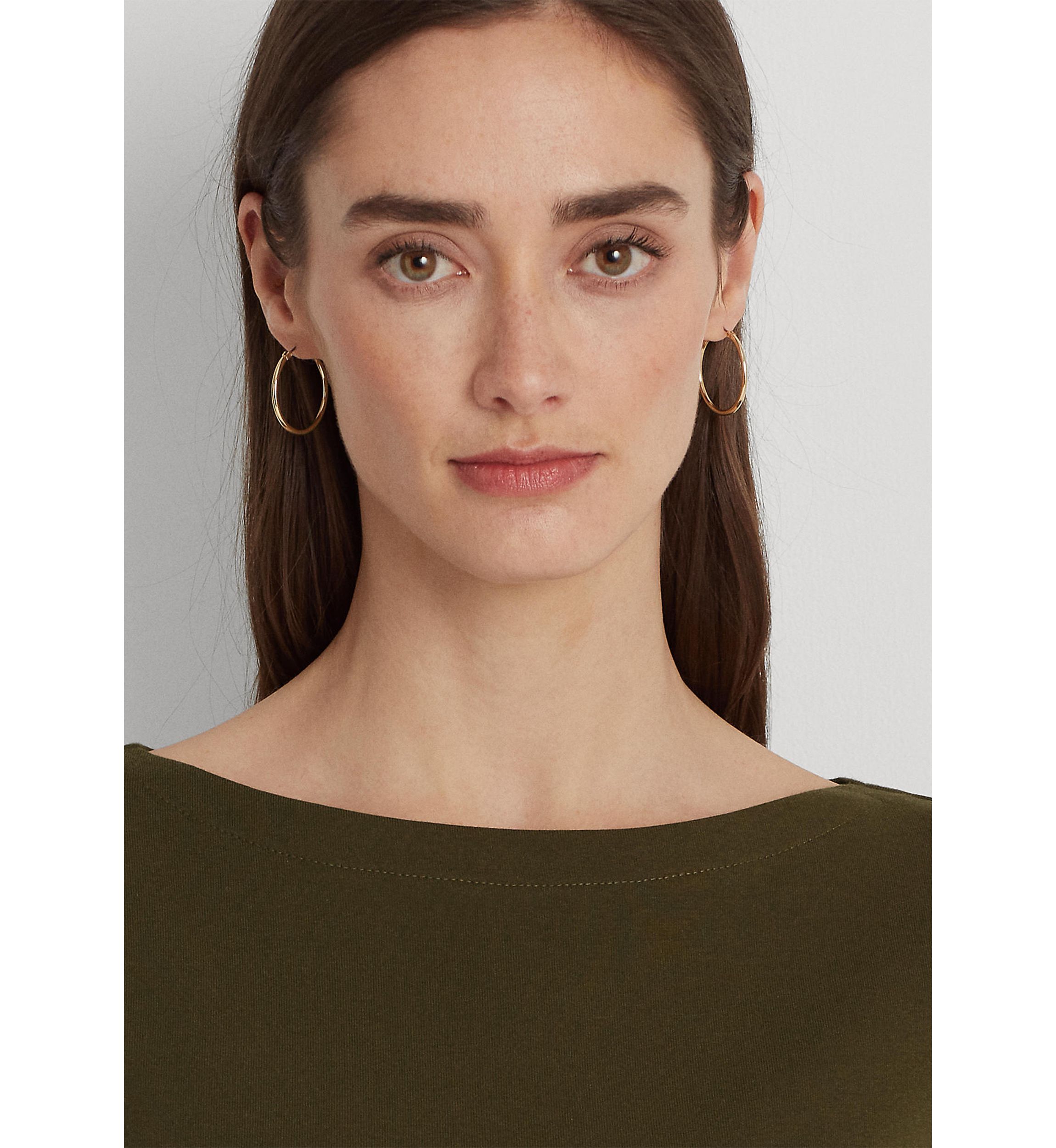 Stretch Cotton Boat Neck T-Shirt