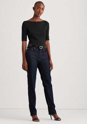 Lauren Ralph Lauren Ribbed Cotton Boat Neck T-Shirt | belk