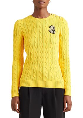 Lauren Ralph Lauren Button-Trim Cable-Knit Sweater | belk