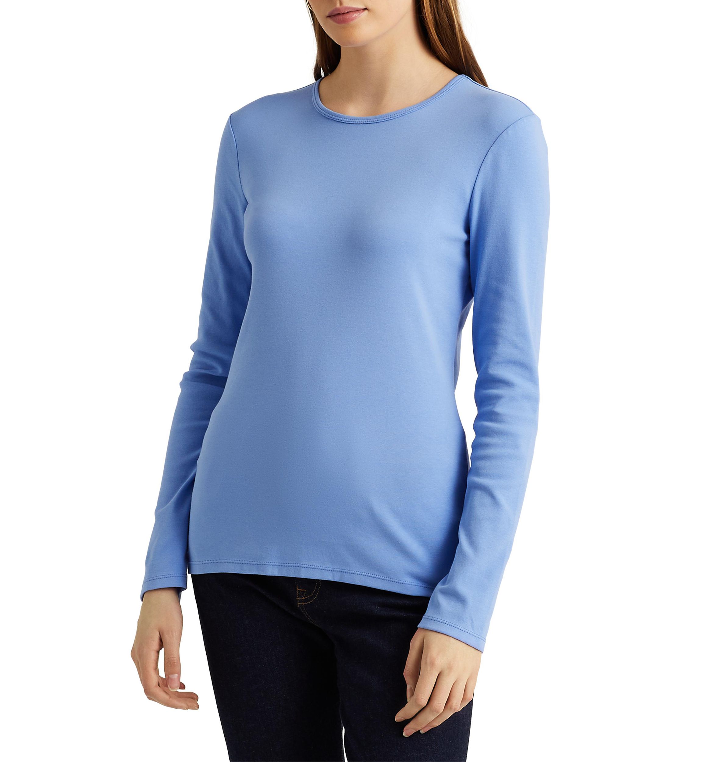 Cotton-Blend Long Sleeve Top 