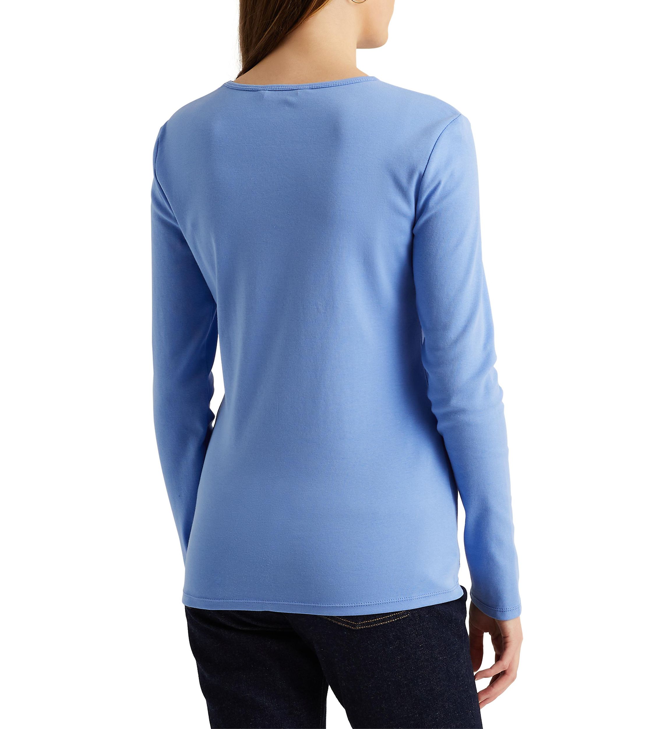 Cotton-Blend Long Sleeve Top 