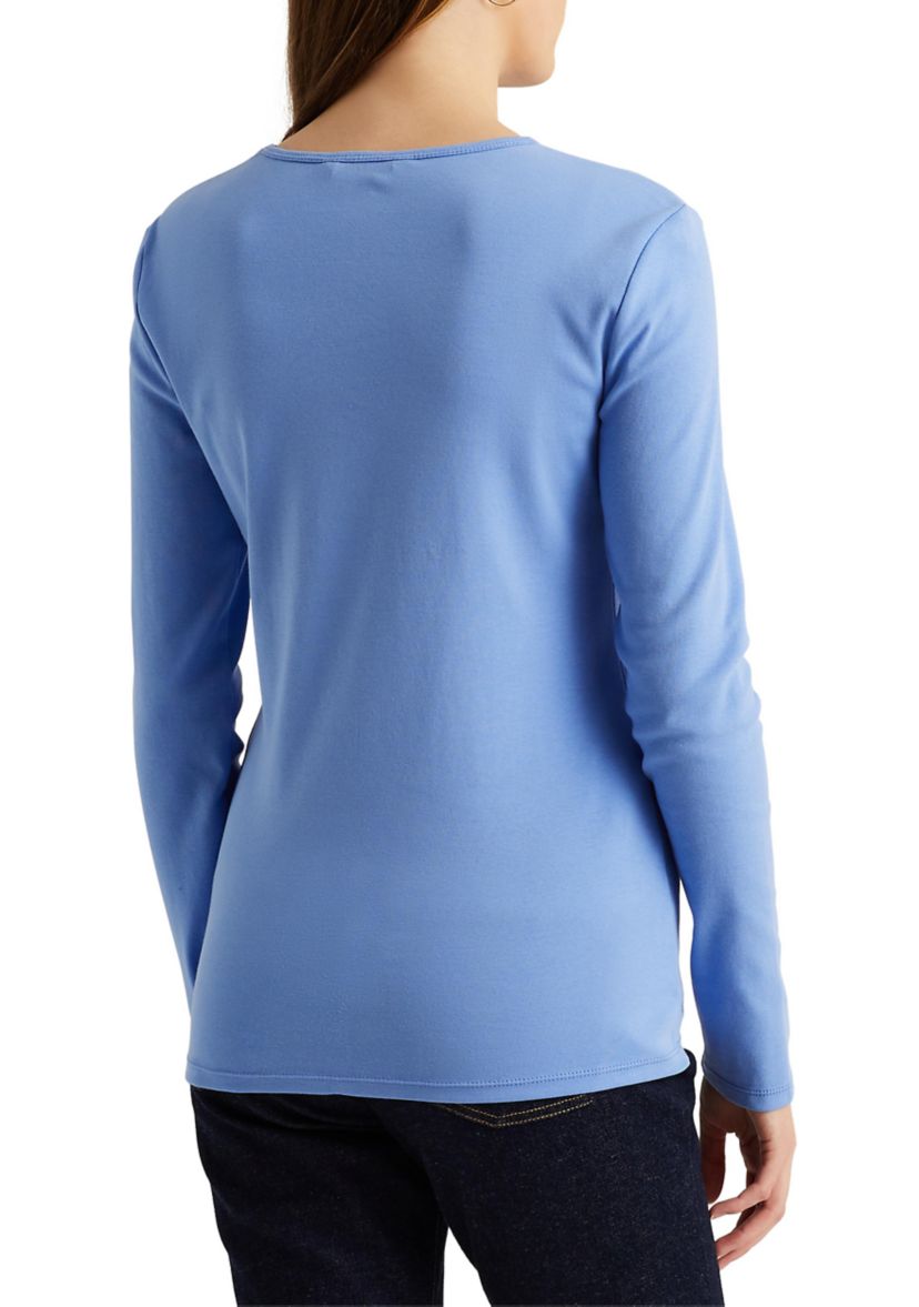 Cotton-Blend Long Sleeve Top 