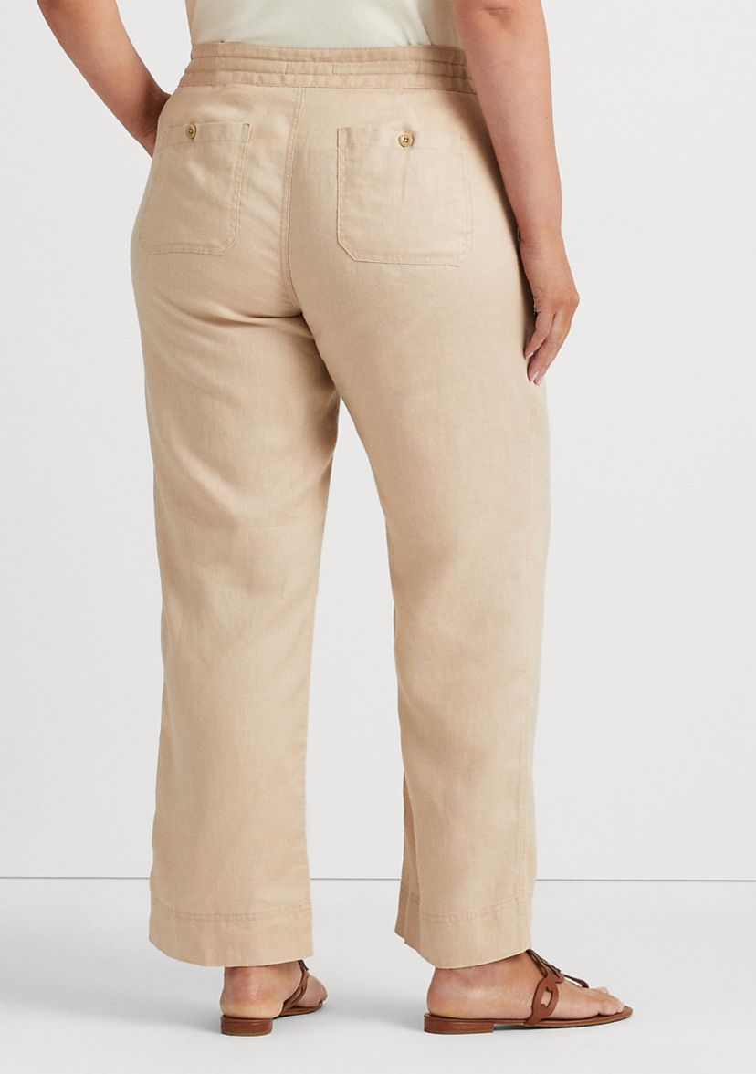 Plus Size Linen Wide Leg Pants