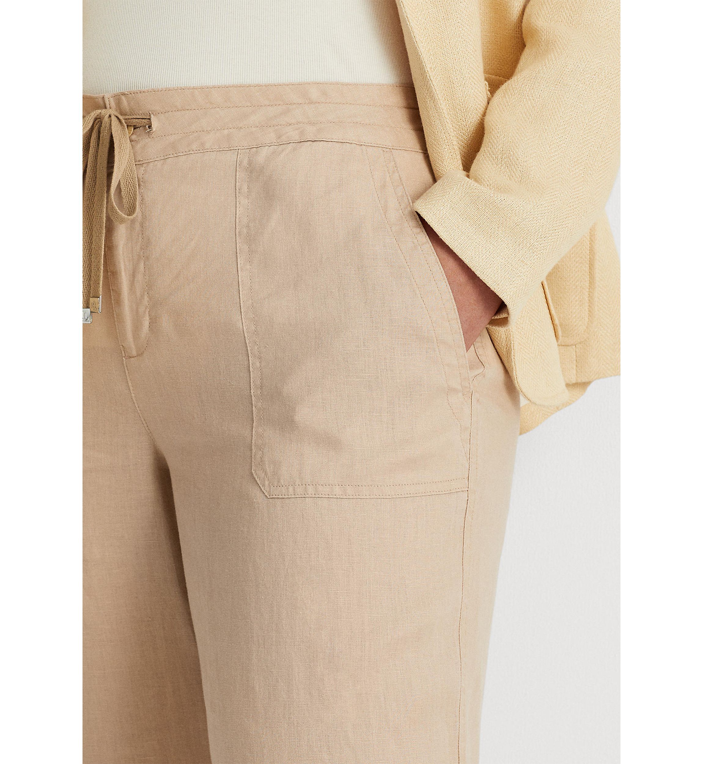 Plus Size Linen Wide Leg Pants