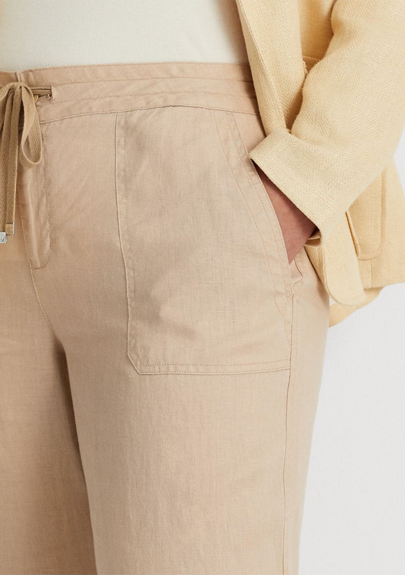 Plus Size Linen Wide Leg Pants
