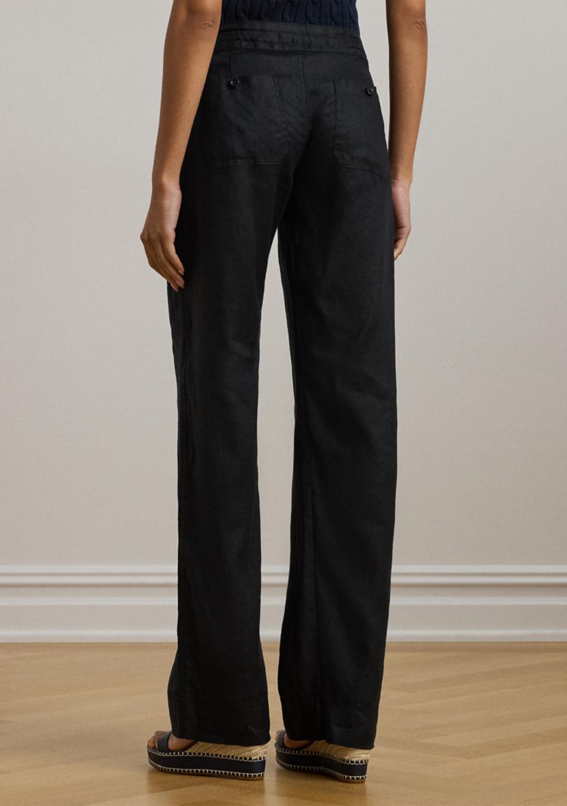 Womens Linen Wide-Leg Pants