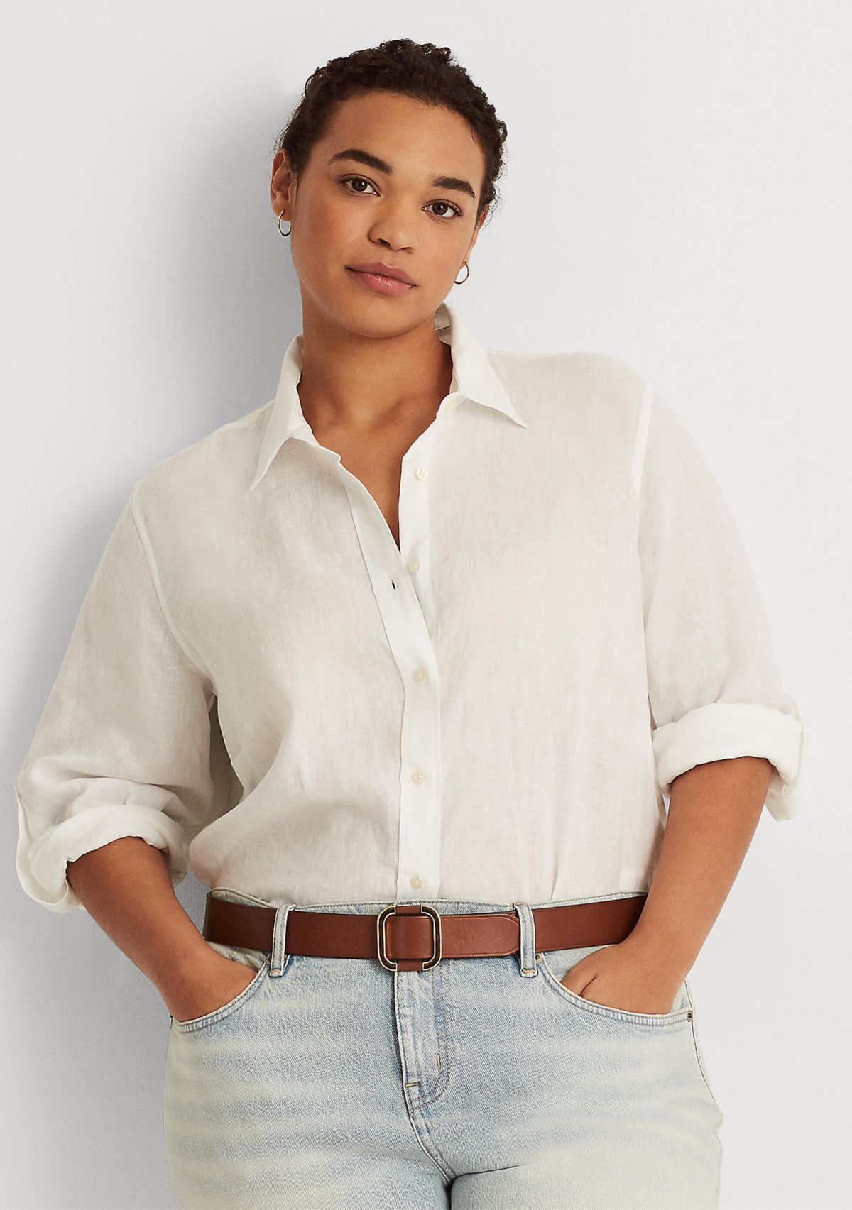 Plus Size Linen Shirt 
