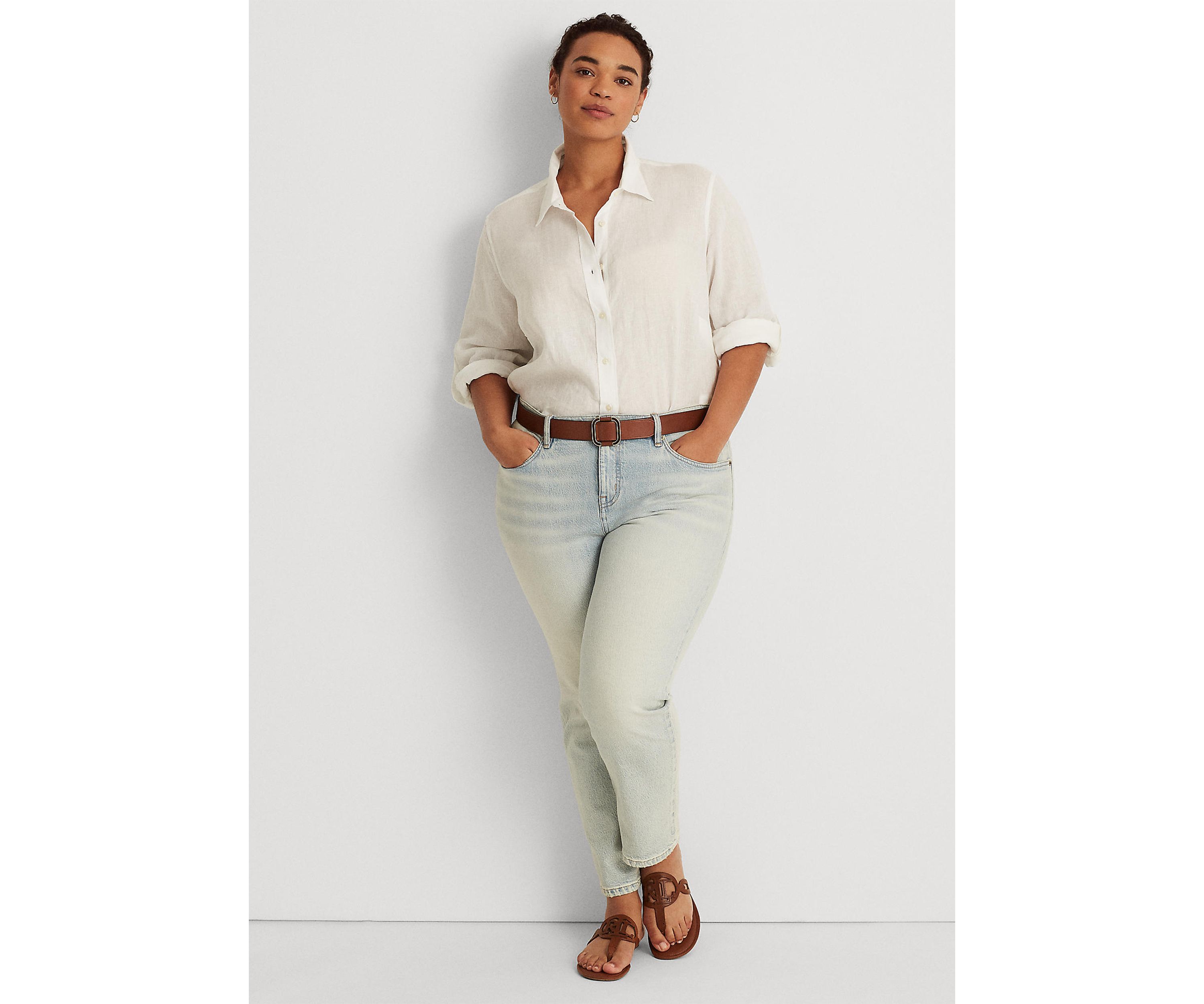 Plus Size Linen Shirt 