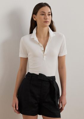 Lauren Ralph Lauren Women's Stretch PiquÃ© Polo Shirt, White, XL