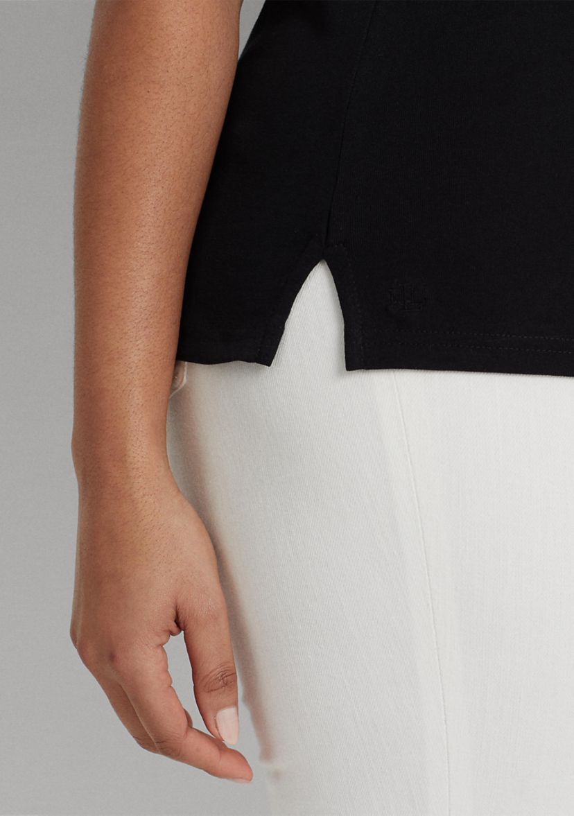 Plus Size Cotton-Blend Boatneck Top