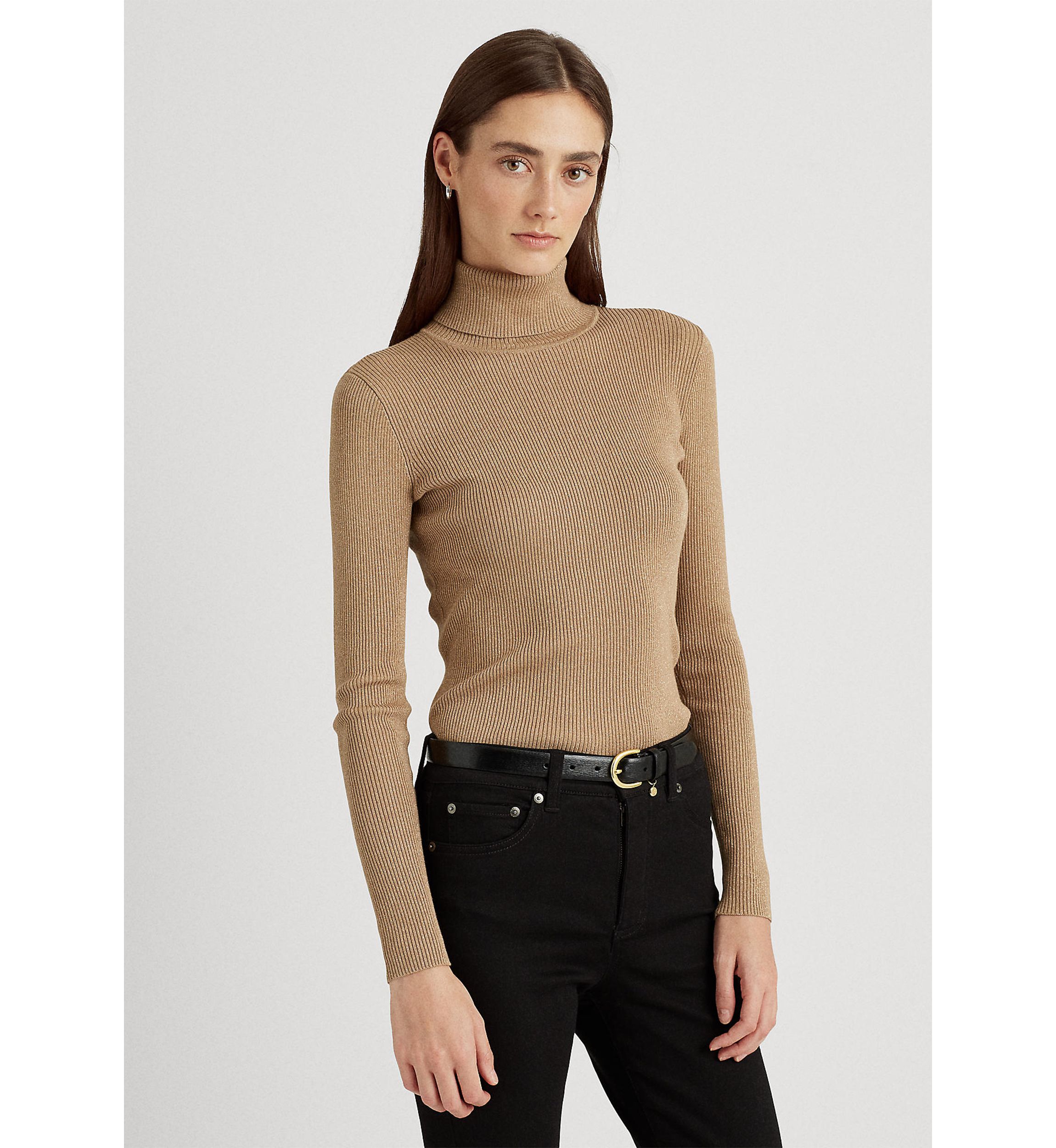 Womens Ribbed Turtleneck Sweater