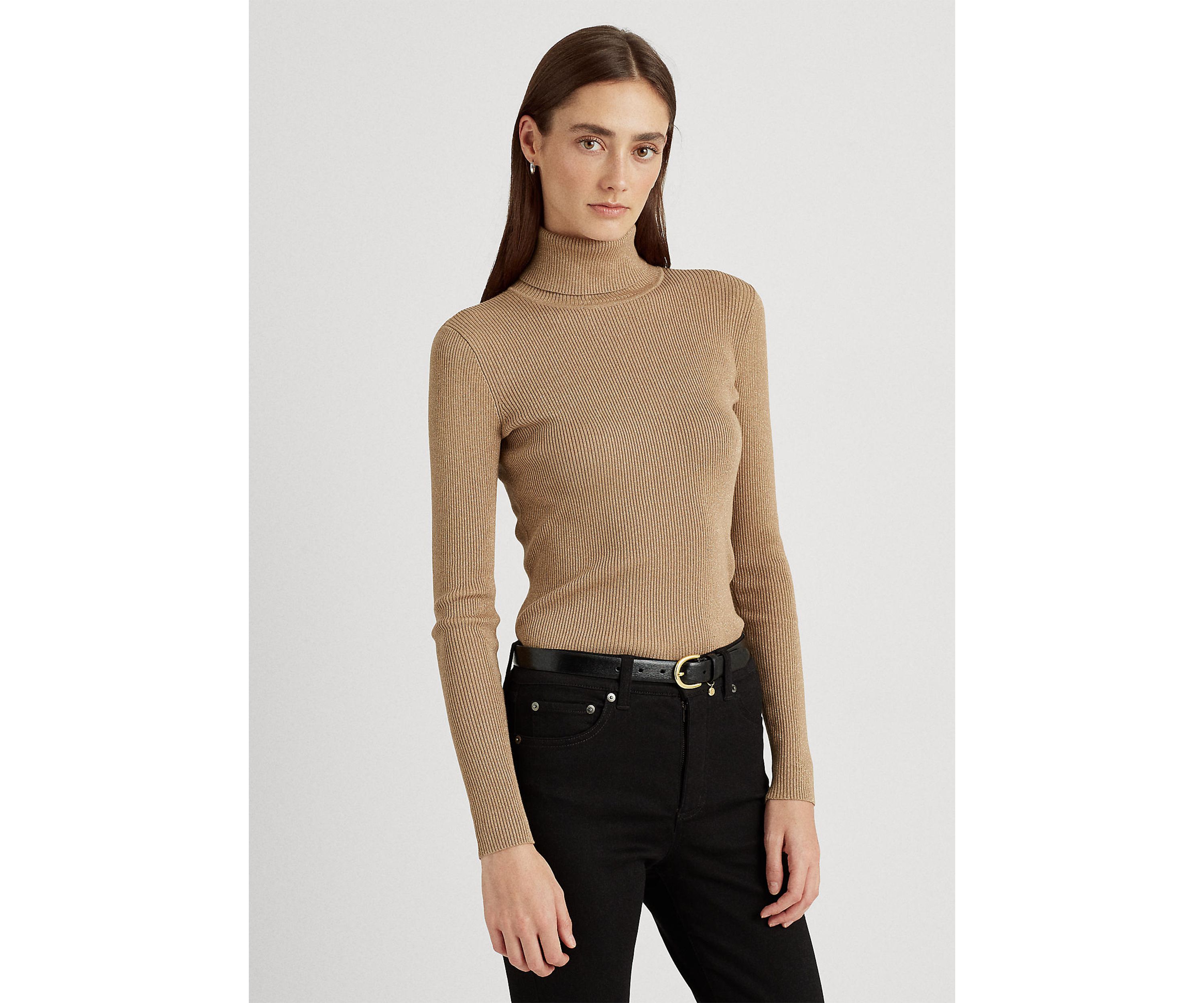 Womens Ribbed Turtleneck Sweater