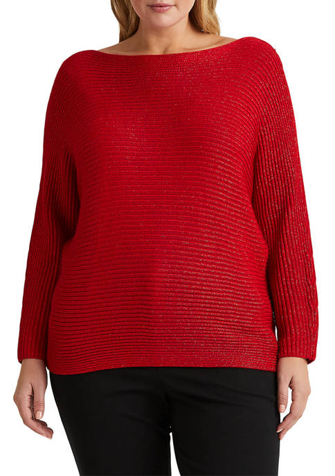 Lauren Ralph Lauren Plus-Size Dolman-Sleeve Boatneck Sweater