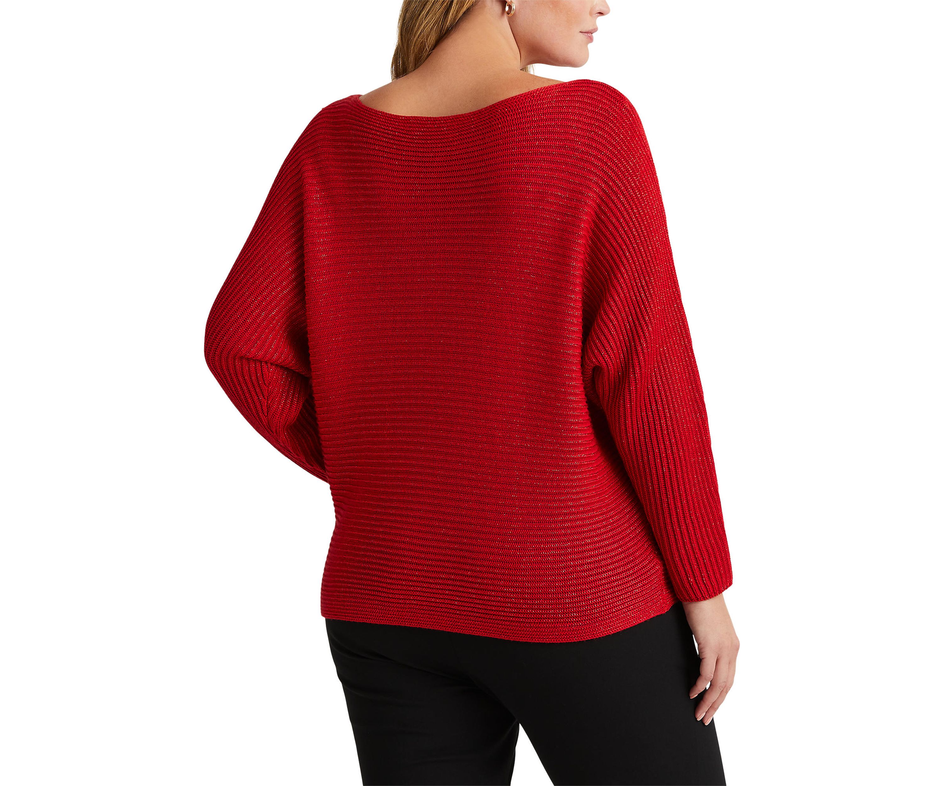 Plus Size Dolman Sleeve Boatneck Sweater
