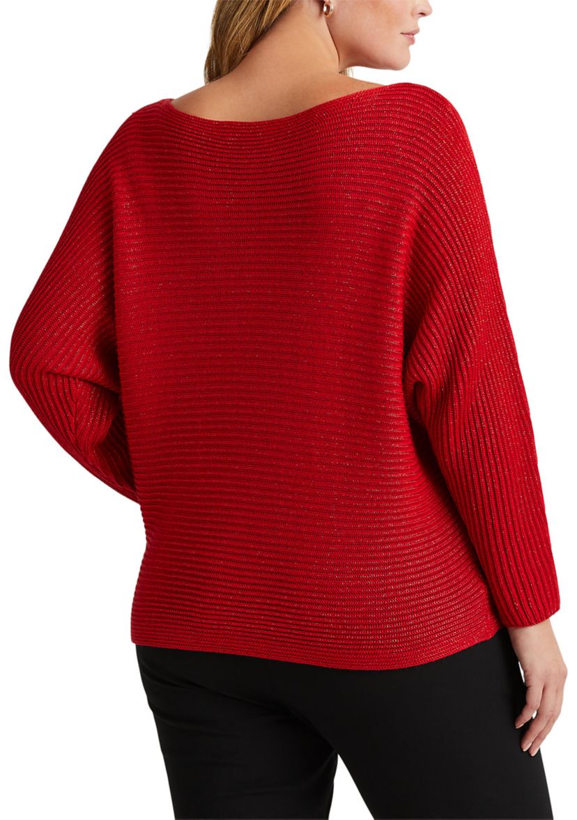 Plus Size Dolman Sleeve Boatneck Sweater