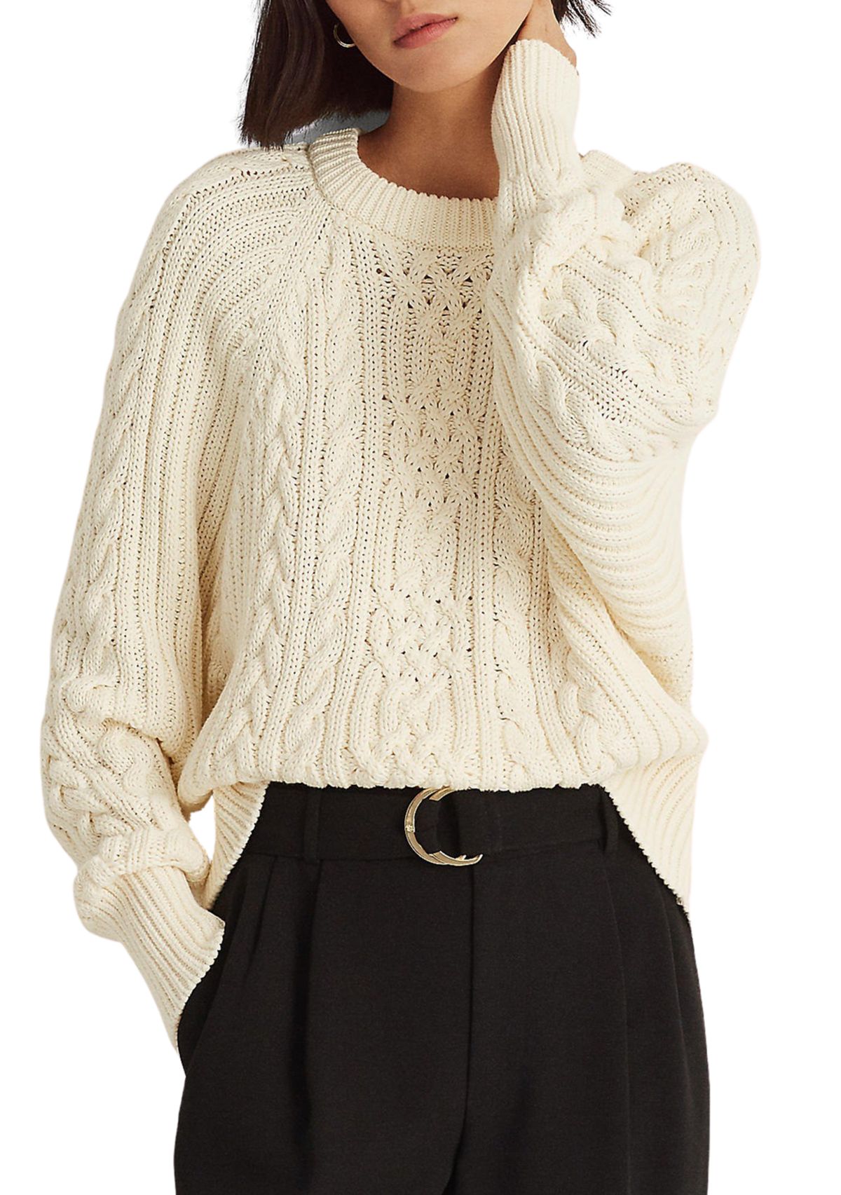 Cable Knit Dolman Sleeve Sweater