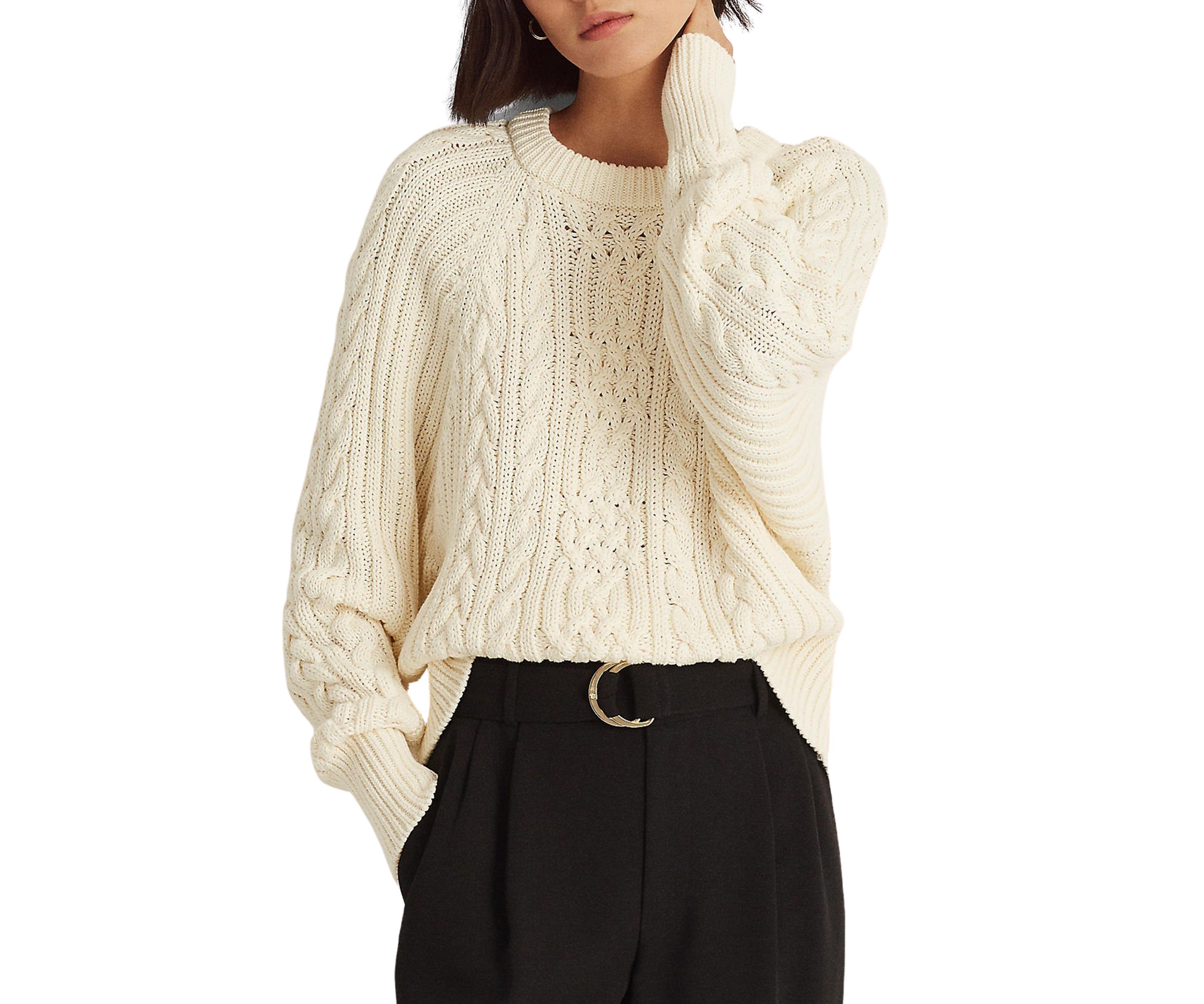 Cable Knit Dolman Sleeve Sweater
