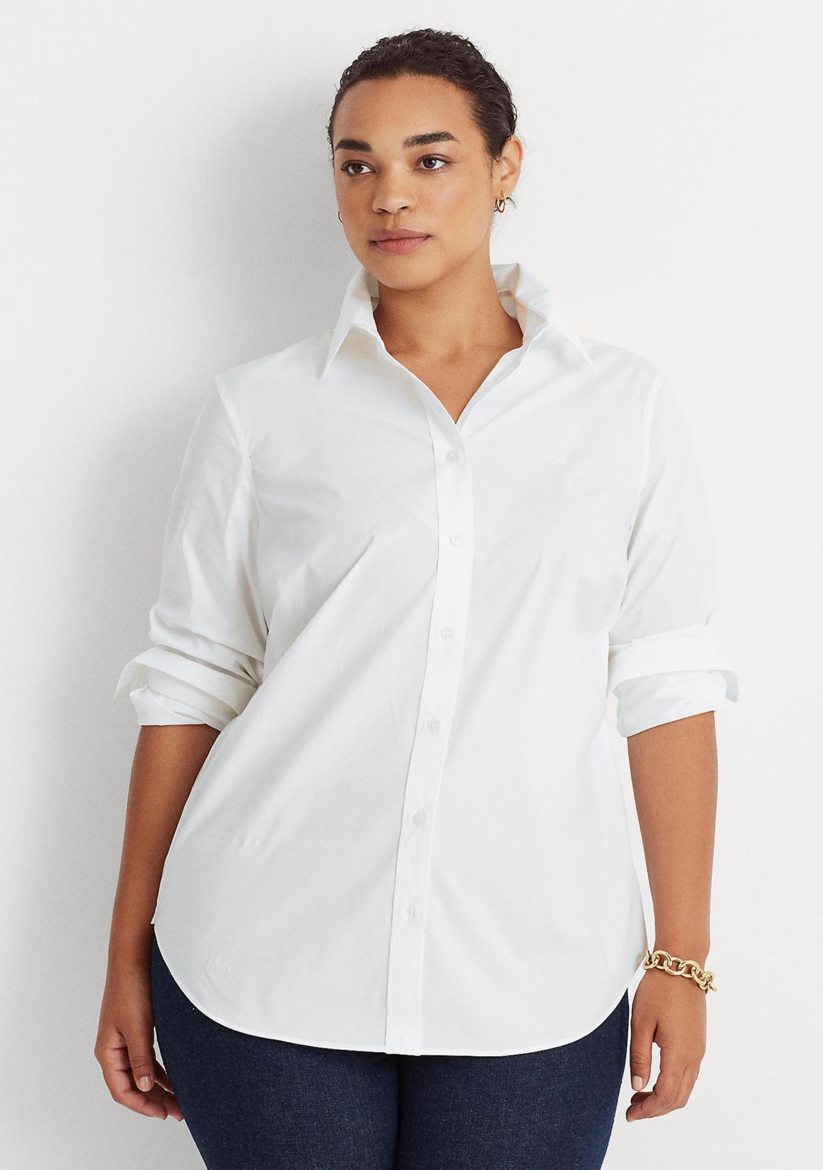Plus Size Easy Care Cotton Shirt