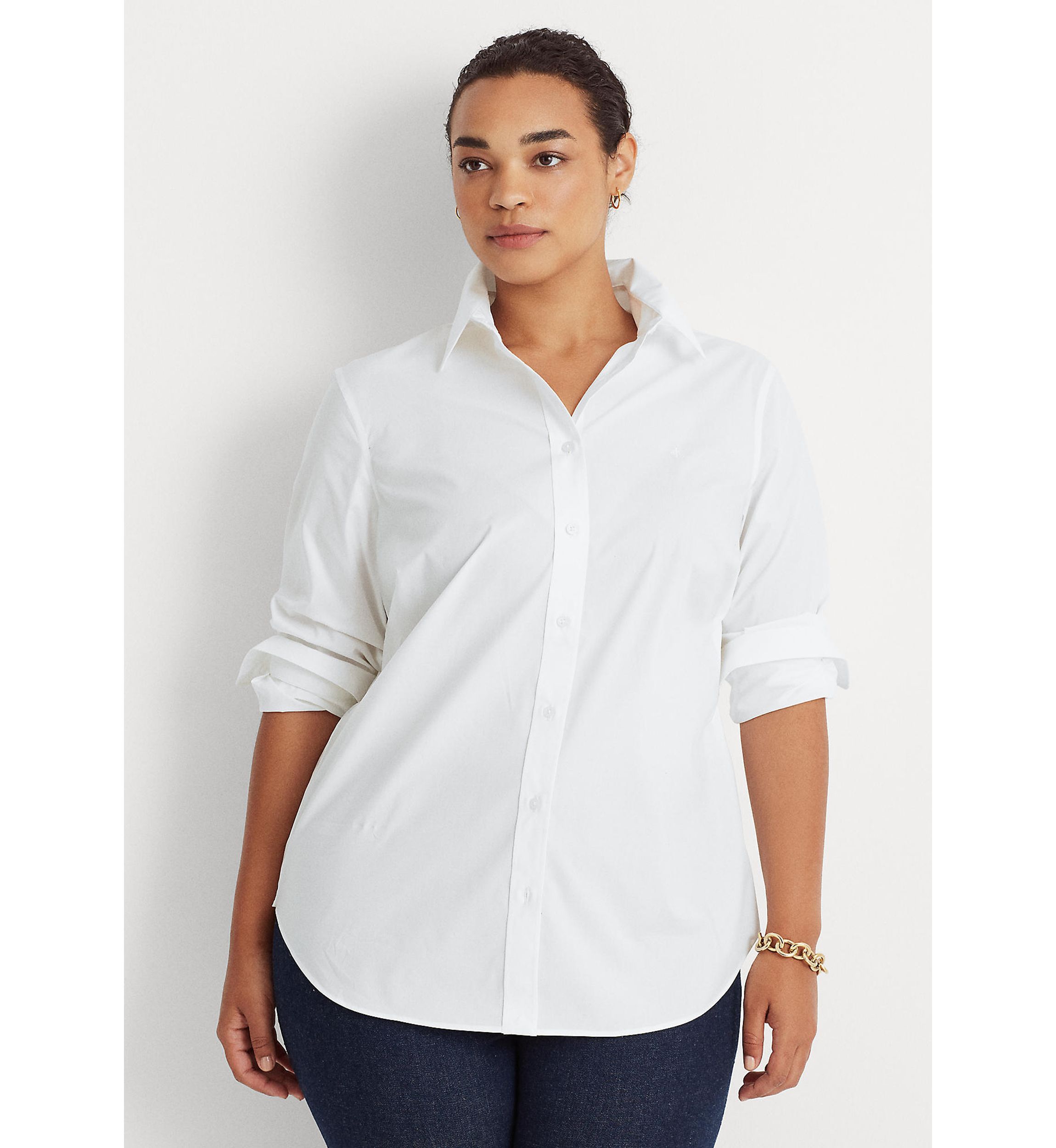 Plus Size Easy Care Cotton Shirt