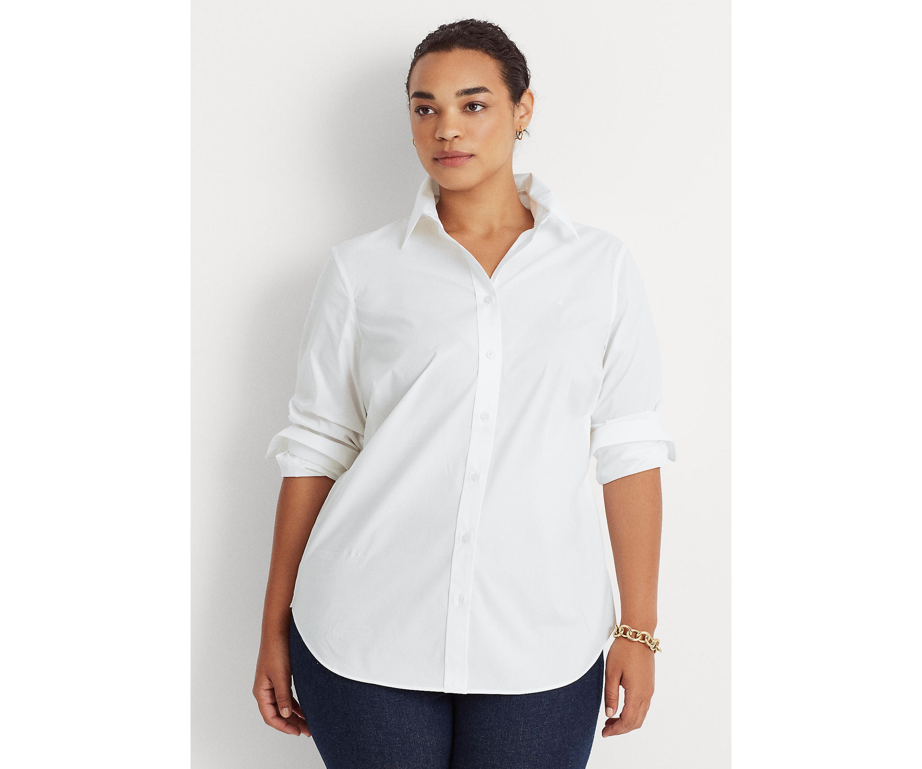 Plus Size Easy Care Cotton Shirt