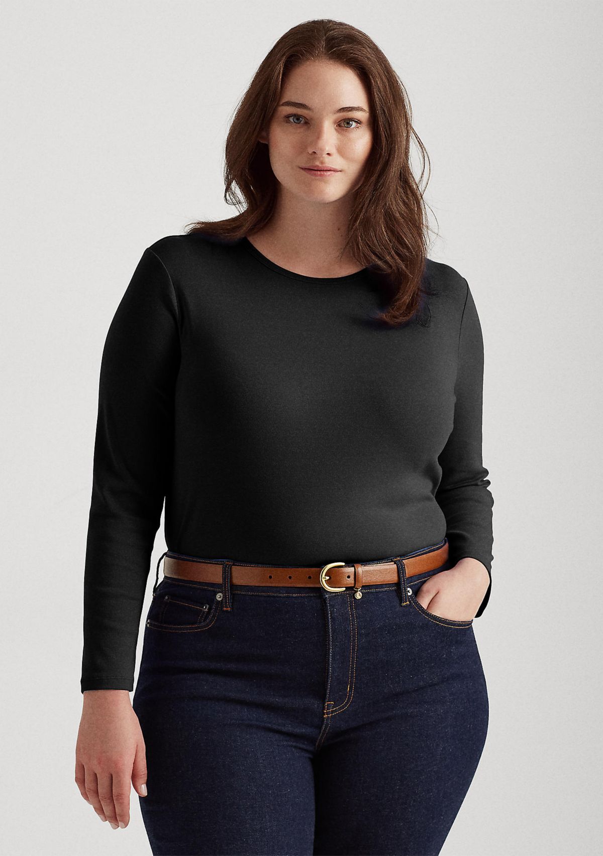   Plus Size Stretch Long-Sleeve Tee