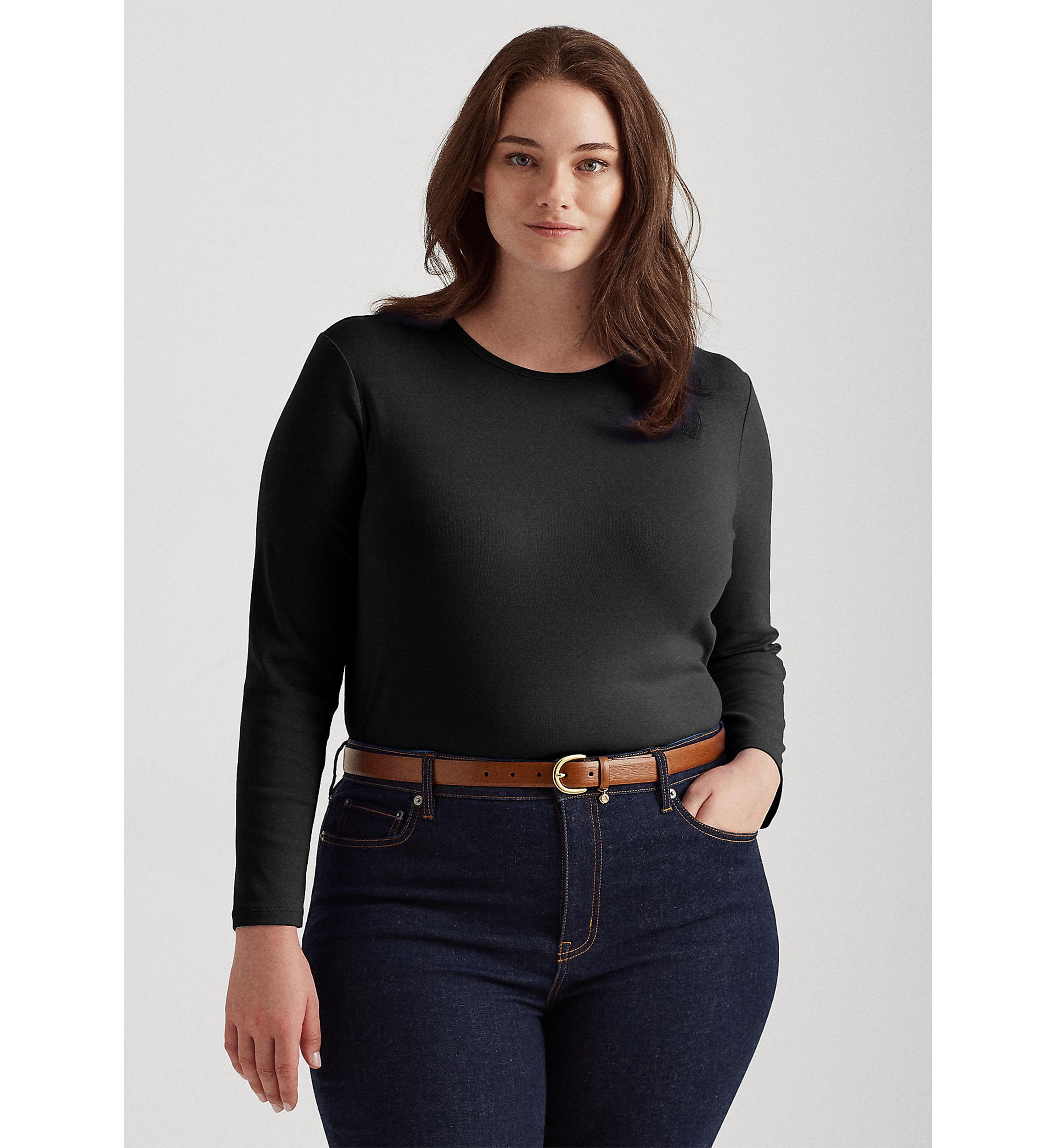   Plus Size Stretch Long-Sleeve Tee