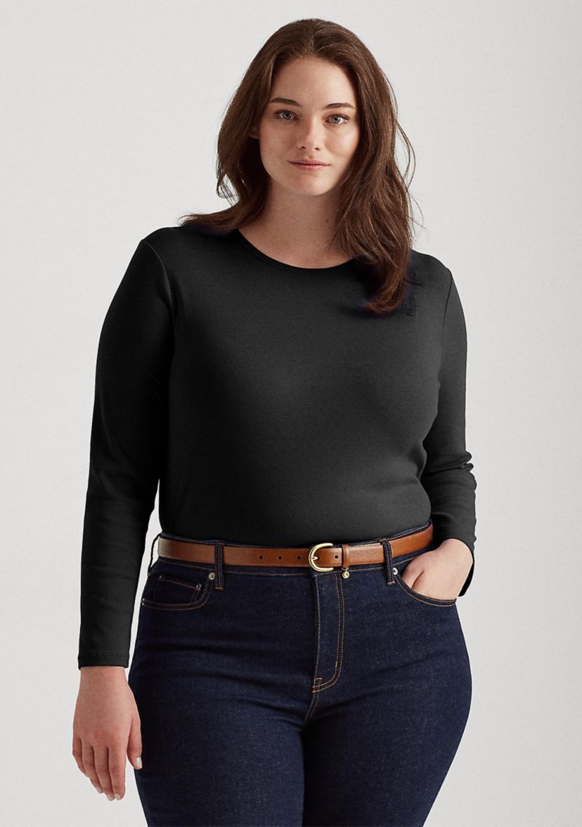   Plus Size Stretch Long-Sleeve Tee