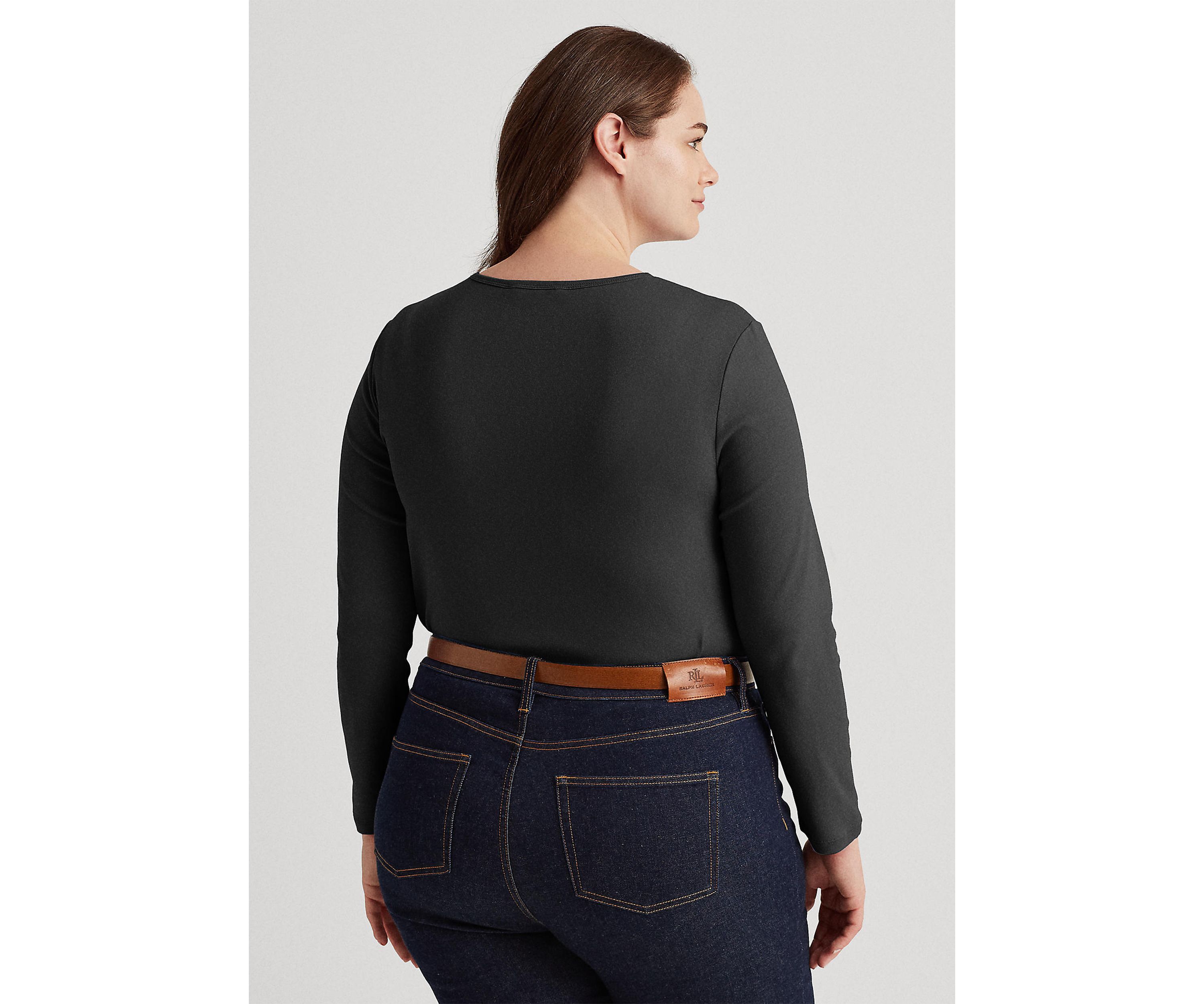   Plus Size Stretch Long-Sleeve Tee