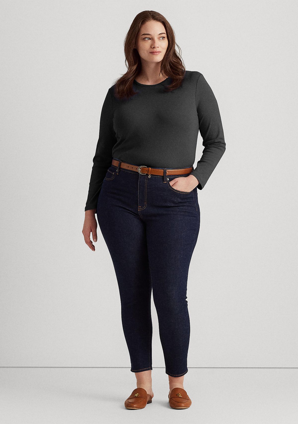   Plus Size Stretch Long-Sleeve Tee