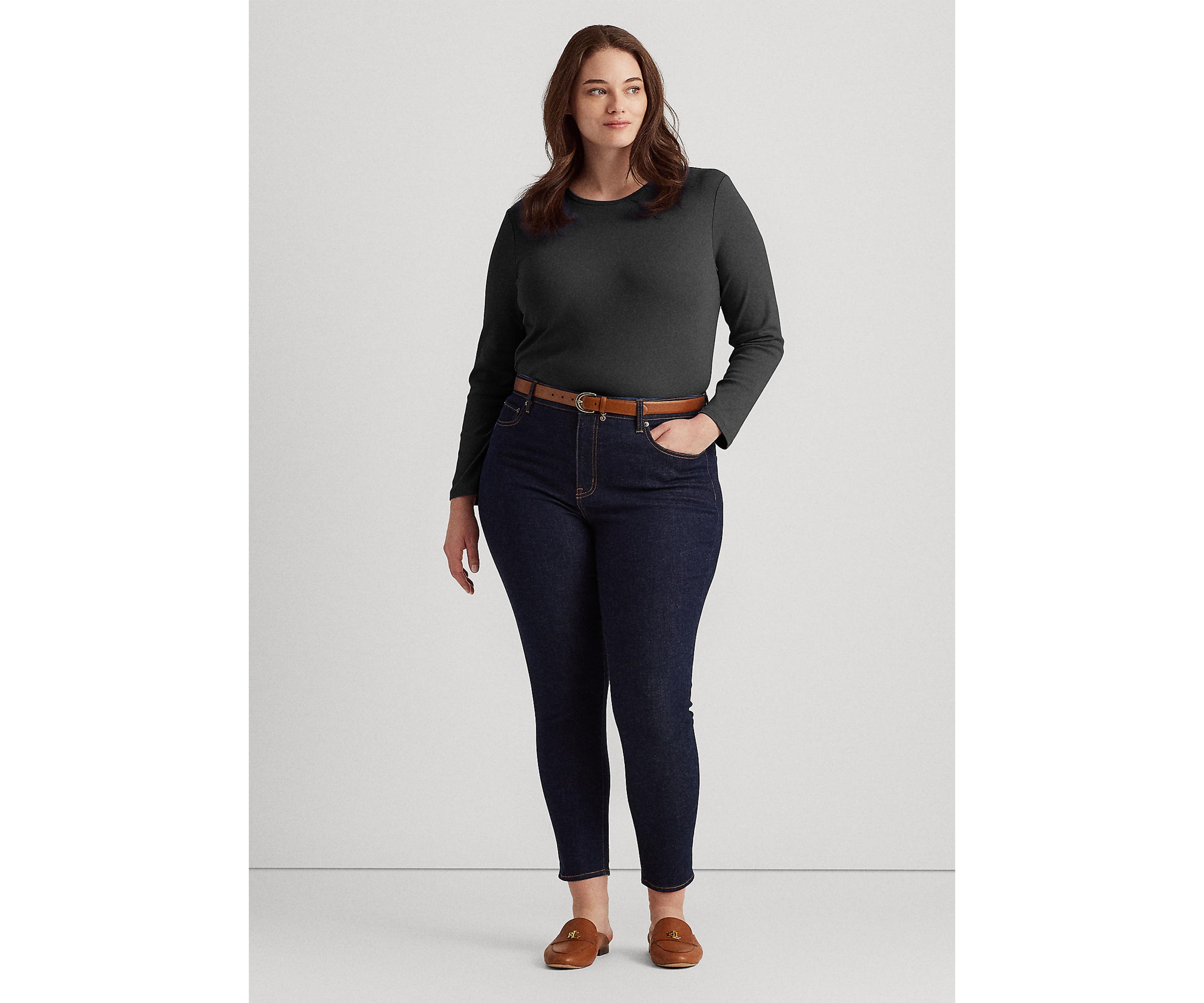   Plus Size Stretch Long-Sleeve Tee