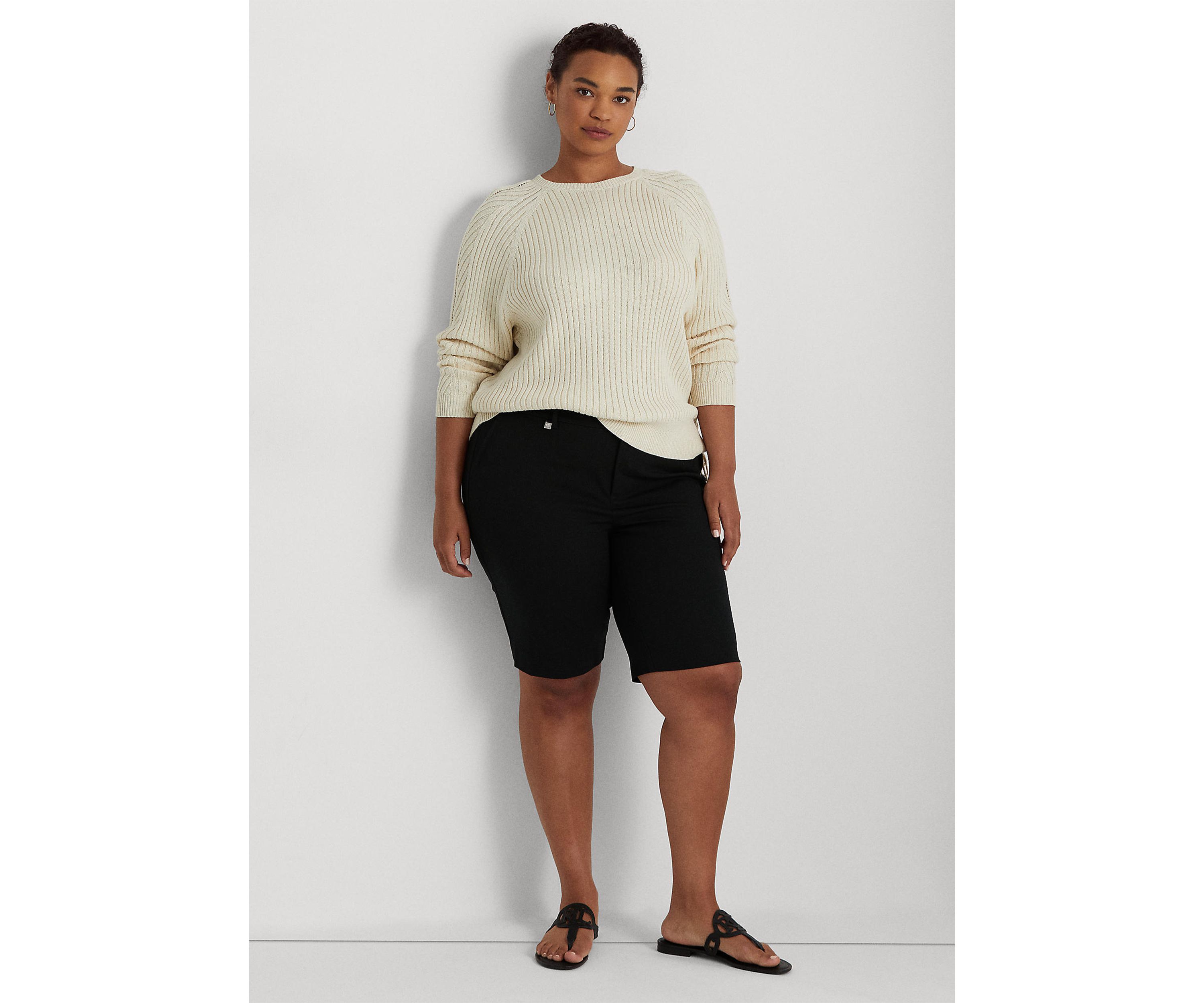 Plus Size Bi-Stretch Twill Short