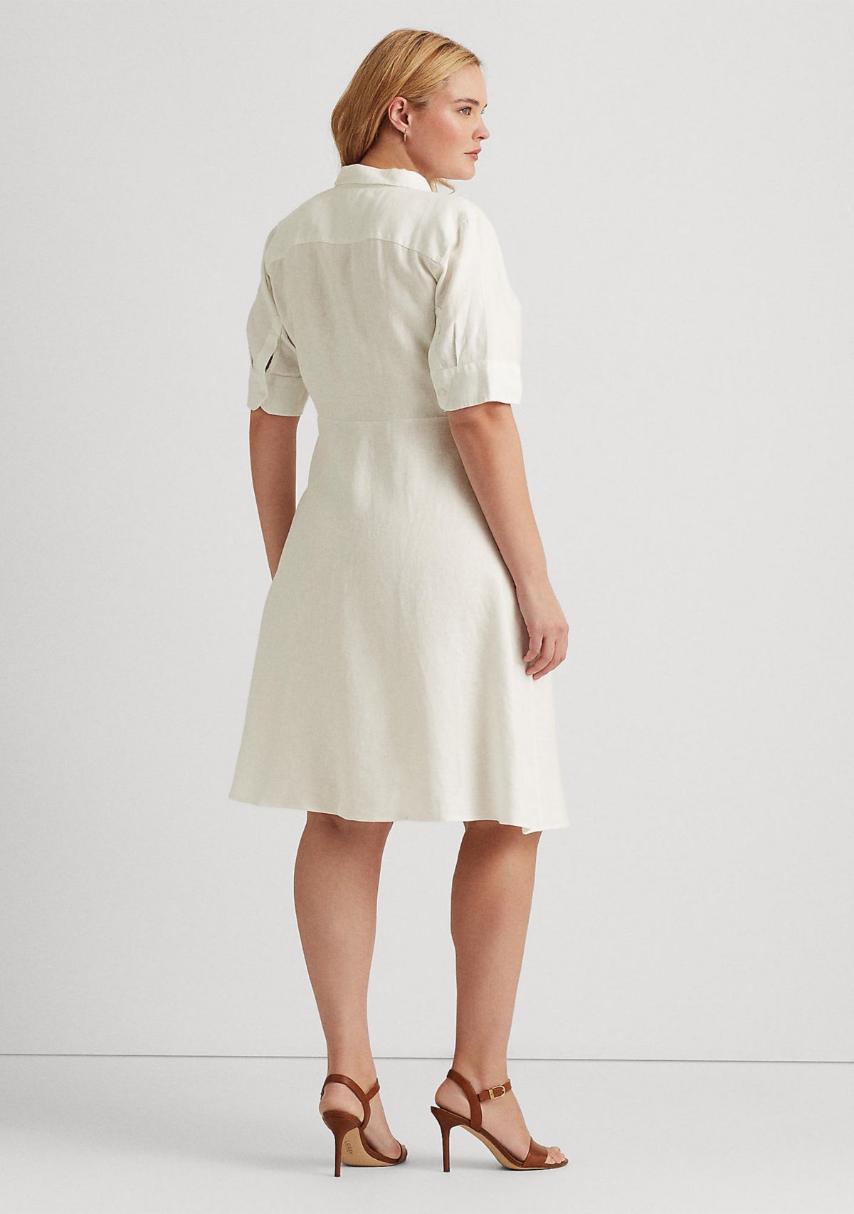 Plus Size Linen Shirt Dress 